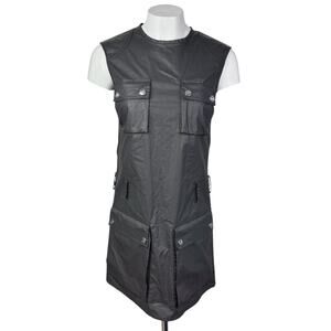 LOVE MOSCHINO Black Front Button Shift Dress Size 4 Made In Italy